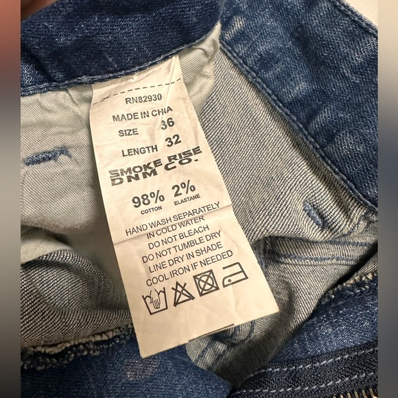 Smoke Rise Denim Distressed Paint Splatter Rip & Repair 36/32 - Picture 9 of 9